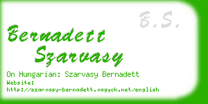 bernadett szarvasy business card